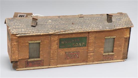 An early 20th century Bassett Lowke O gauge wood engine shed Wights Coal Tar